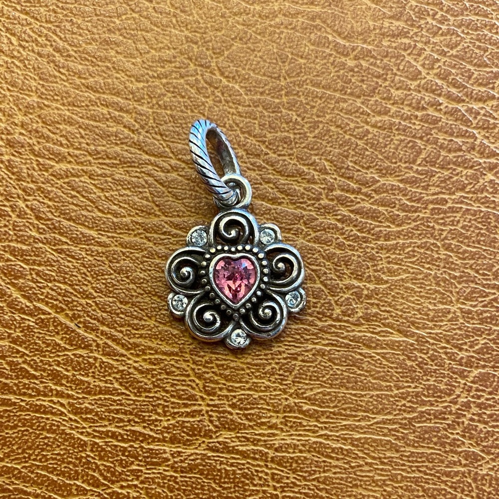 Brighton Birthstone Flower Swarovski Pink Birthday Charm Retired